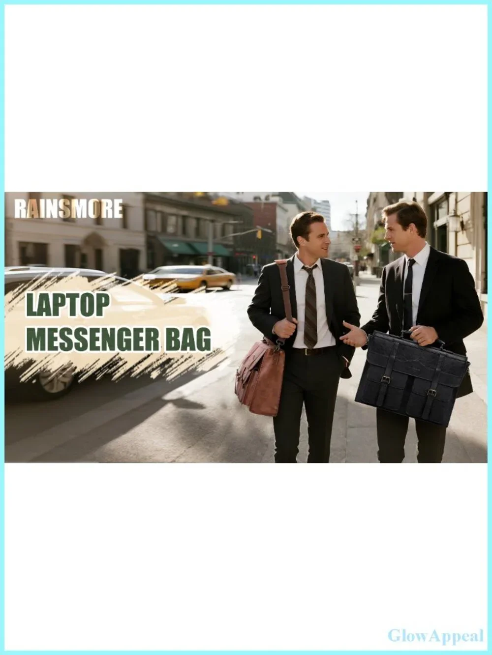 Mens 17.3 Inch PU Leather Laptop Messenger Bag Briefcase Satchel